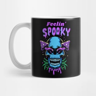 Feelin Spooky Psychedelic mushroom skull Halloween Mug